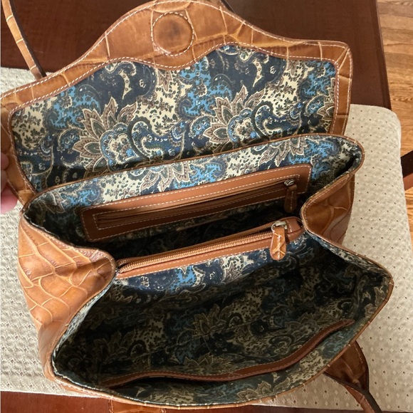 Tignanello Tan Croc Embossed Leather Shoulder Bag - Picture 11 of 13